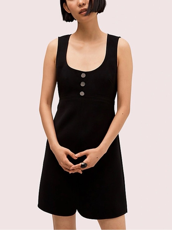 kate spade Dresses & Skirts - Kate Spade  Black Woven Pinafore Dress with Pink Branded Neck Label Size 6